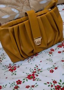 Beautiful Mustard Yellow Color Party Wear Bag