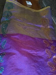 Stylish Purple Saree Partywear