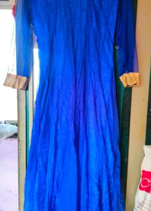 Elegant Blue Embroidered Anarkali Kurta