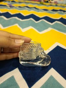 Glass Shoe For Candle Showpiece