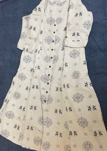 Westside A-line Cotton Linen Kurta With Pockets