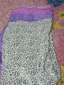 Elegant Satin  Purple Saree