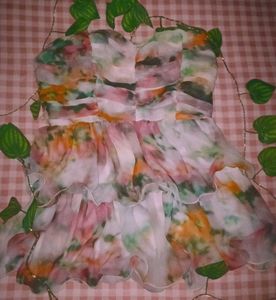 Floral Ruffle Tube Top💐👚