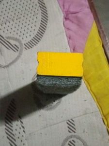 Yellow Wooden Block. Black board duster