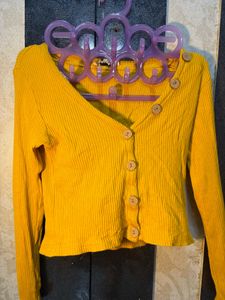 Mustard Button-Down Top