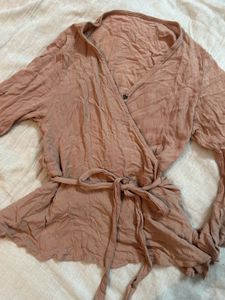 Rose Pink Wrap Top