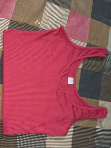 Pink Ribbed Tank Top