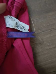 Abstract Print Kurta And Pink Leggings Set