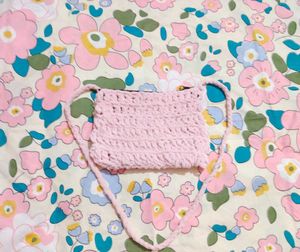Handmade Pastel Pink Crochet Shoulder Bag 🧶