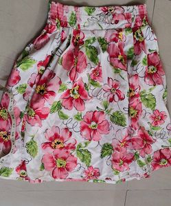 Floral Print Skirt - thick cotton for kids girls