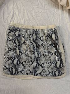 Snakeskin Sequin Mini Skirt
