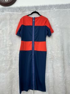 Orange &amp; Blue Bodycon Dress