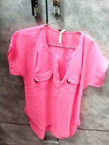 Pink Pocket Blouse/Top