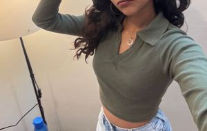 Olive Green Crop Top