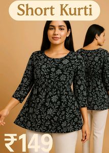Floral Print Short Kurti