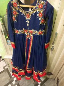 Elegant Blue Embroidered Kurta Set