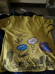 Yellow Graphic Print Tee