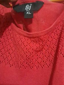 Oversized Cherry 🍒 Red Color Top
