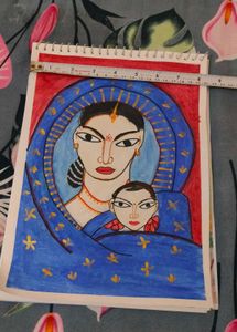 Madhubani Mother Daughter Painting 🎨