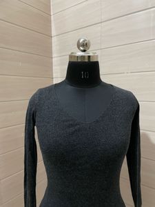 Pintresty Imported Dark Gray Knit Bodycon Dress