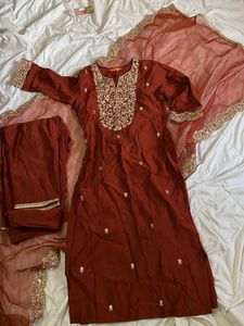 indo era Brown sequins kurta set
