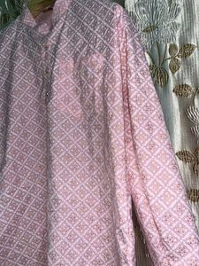 Stylish Pink Patterned Kurta
