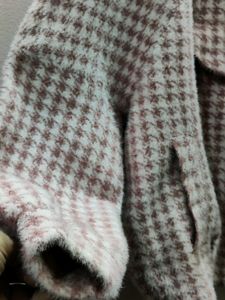 Imported women&#39;s houndstooth tweed jacket/sweater