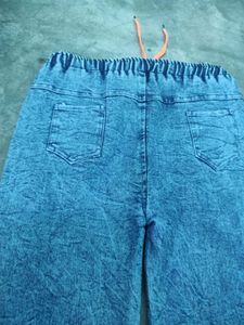 Acid Wash Denim Joggers
