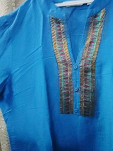 Blue Embroidered Kurta
