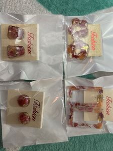 Set of 4 Resin Earrings