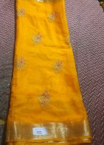 Yellow 💛 Organza Saree
