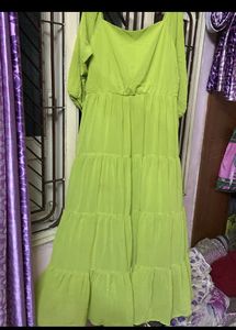 Lime Green Tiered Maxi Dress