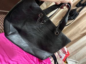 Chanel Inspired Black Tote Bag
