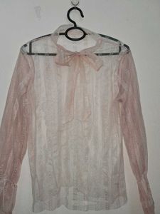 Tie Up Sheer Top