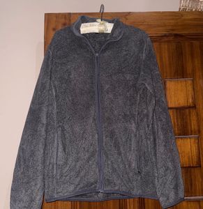 uniqlo Gray Fleece Zip-Up Jacket