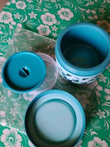 Blue Geometric Lunch Container