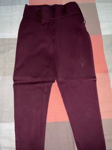 Burgundy High-Waisted Pants