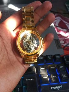 Gold Skeleton Watch