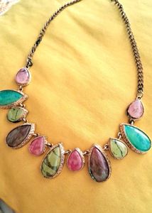 Teardrop Stone Statement Necklace