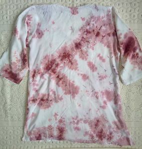 Tie-Dye Embroidered Short Kurti