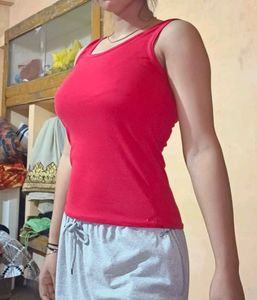 Red Sleeveless Tank Top