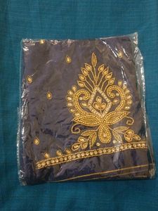 New SkyblueNavyBlu Great Combination HandloomSari