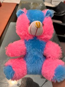 Pink And Blue Furry Teddy Bear