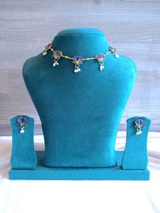 Lotus Meenakari Necklace Set