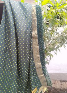 Green Sareee Without Blause