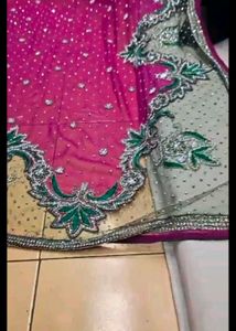 Heavy Stone Work Net Georgette Saree