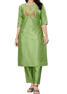Staylish Silk Dupatta Set Heavy Work Neck Kurti Bottom With Heavy Zari Work Dupatta Set