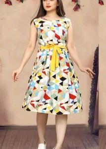 Colorful Fit & Flare Dress