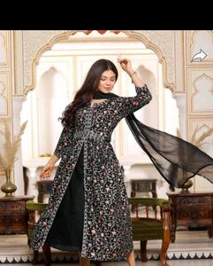 Floral Print Anarkali Kurti Set