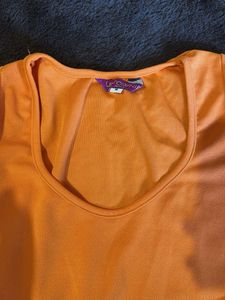 Orange Long Sleeve Crop Top
